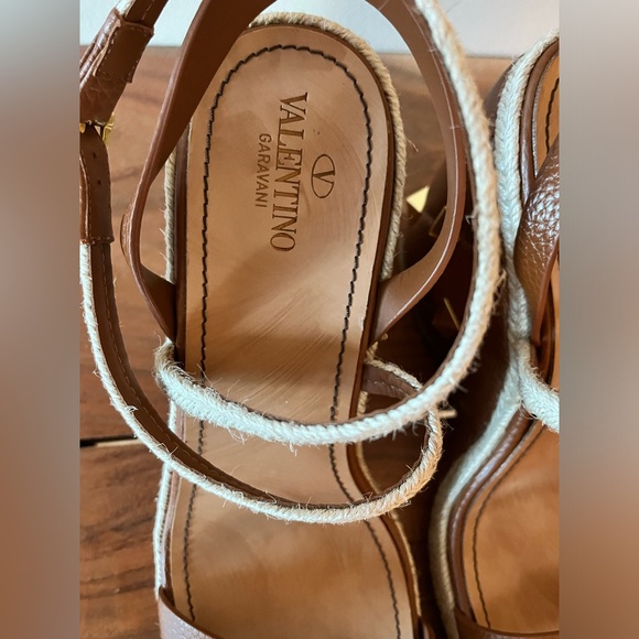 Valentino Roman Rockstud Quilted Espadrille Wedge Sandals sz EU42 - Picture 6 of 13
